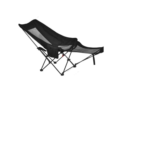 LOCKLGFMCZ Kompakter, verstellbarer, faltbarer Moon Chair mit Beinstütze – tragbarer, klappbarer Campingstuhl atmungsaktivem Netzgewebe, Aufbewahrungstasche for den Außenbereich Klappstühle(Black 2) von LOCKLGFMCZ