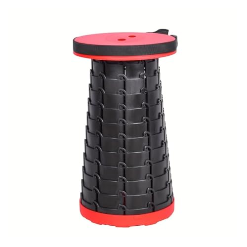 LOCKLGFMCZ Kompakter, zusammenklappbarer Campinghocker – leichter, runder, teleskopierbarer Outdoor-Sitz for Angeln, Camping und Reisen Klappstühle(Reddish Black) von LOCKLGFMCZ