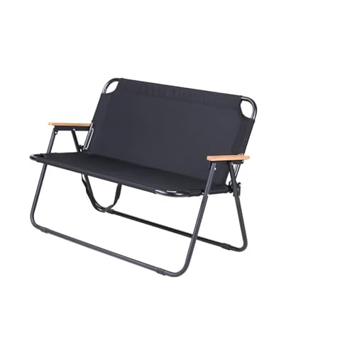 LOCKLGFMCZ Lässiger Picknick-Liegestuhl mit Rückenlehne, Camping-Klappstuhl, praktischer Strandstuhl, Doppelstuhl for den Außenbereich Klappstühle(schwarz) von LOCKLGFMCZ