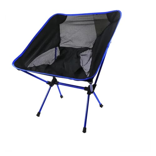 LOCKLGFMCZ Leichter, klappbarer Campingstuhl, tragbarer Outdoor-Stuhl aus Aluminiumlegierung mit bequemer Rückenlehne, faltbares Design for Angeln und Wandern Klappstühle(Deep blue) von LOCKLGFMCZ