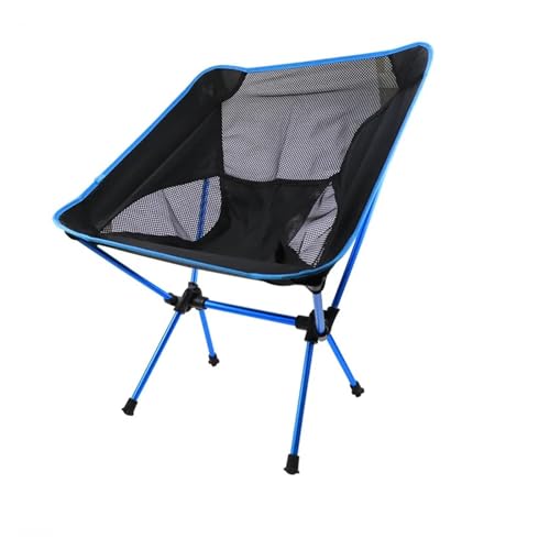 LOCKLGFMCZ Leichter, klappbarer Campingstuhl, tragbarer Outdoor-Stuhl aus Aluminiumlegierung mit bequemer Rückenlehne, faltbares Design for Angeln und Wandern Klappstühle(Light blue) von LOCKLGFMCZ
