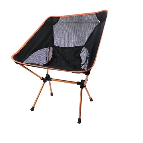 LOCKLGFMCZ Leichter, klappbarer Campingstuhl, tragbarer Outdoor-Stuhl aus Aluminiumlegierung mit bequemer Rückenlehne, faltbares Design for Angeln und Wandern Klappstühle(Orange) von LOCKLGFMCZ