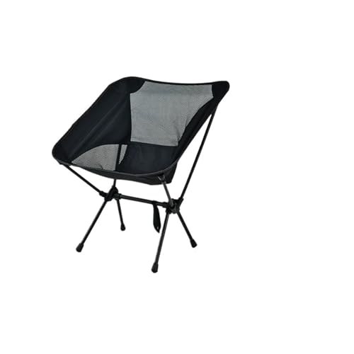 LOCKLGFMCZ Leichtgewicht Moon Chair Outdoor Klappbar Tragbar Leicht Camping Angeln Freizeit Rückenlehne Strandstuhl Sonnenliege Campingmöbel Klappstühle(Black 1) von LOCKLGFMCZ