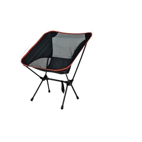 LOCKLGFMCZ Leichtgewicht Moon Chair Outdoor Klappbar Tragbar Leicht Camping Angeln Freizeit Rückenlehne Strandstuhl Sonnenliege Campingmöbel Klappstühle(Black 2) von LOCKLGFMCZ
