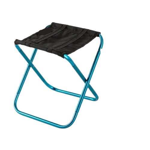 LOCKLGFMCZ Outdoor Aluminium Legierung Tragbare Falten Picknick Camping Hocker MIni Angeln Stuhl Ultraleicht Klappstühle(Light blue) von LOCKLGFMCZ