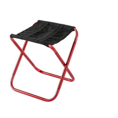 LOCKLGFMCZ Outdoor Aluminium Legierung Tragbare Falten Picknick Camping Hocker MIni Angeln Stuhl Ultraleicht Klappstühle(Red) von LOCKLGFMCZ