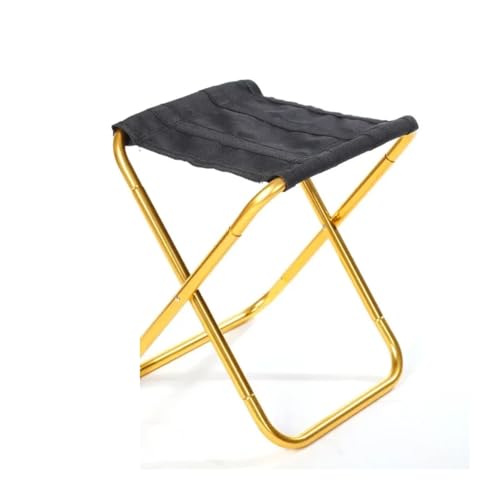 LOCKLGFMCZ Outdoor Aluminium Legierung Tragbare Falten Picknick Camping Hocker MIni Angeln Stuhl Ultraleicht Klappstühle(Yellow) von LOCKLGFMCZ