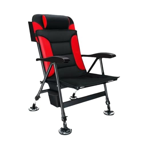 LOCKLGFMCZ Outdoor Angeln Camping Stuhl Tragbare Falten Einziehbare Mit Einstellbare Hocker Leichte Kompakte Langlebig Komfortable Design Klappstühle(Red) von LOCKLGFMCZ
