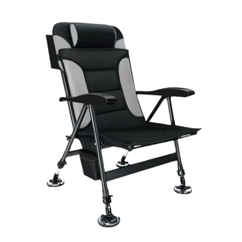 LOCKLGFMCZ Outdoor Angeln Camping Stuhl Tragbare Falten Einziehbare Mit Einstellbare Hocker Leichte Kompakte Langlebig Komfortable Design Klappstühle(schwarz) von LOCKLGFMCZ