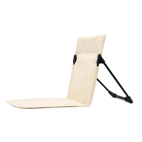 LOCKLGFMCZ Outdoor Camping Leichter bequemer Klappstuhl Park Freizeit Strandstuhl Tragbarer einzelner Lazy Chair Rückenlehnenstuhl Klappstühle(Cream-coloured) von LOCKLGFMCZ