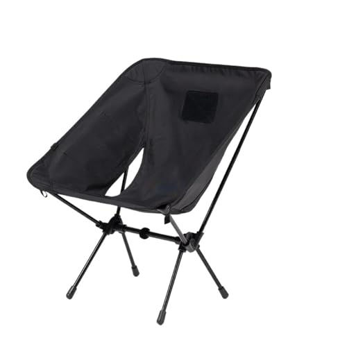 LOCKLGFMCZ Outdoor Camping Leichtgewicht Fahrrad Klappstuhl Erwachsener Kindersitz Tragbarer Aufbewahrungs Moon Tactical Chair Klappstühle(schwarz) von LOCKLGFMCZ