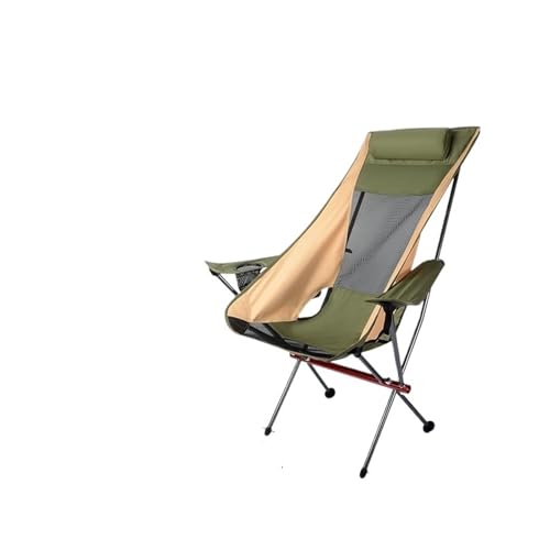 LOCKLGFMCZ Outdoor Camping Stuhl Angelstühle Reise Klappstuhl mit Armlehnen Garten BBQ Picknick Tragbare Reisemöbel Klappstühle(Green) von LOCKLGFMCZ