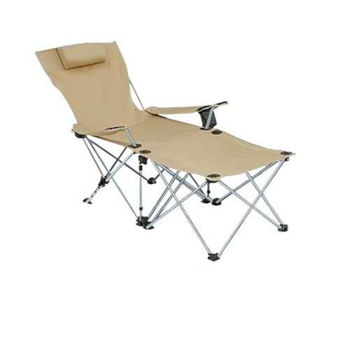 LOCKLGFMCZ Outdoor Camping Trennbarer Loungesessel Klappbare Liegestühle Tragbarer Angelrückenstuhl Liegetisch Hocker Kit Klappstühle(Khaki) von LOCKLGFMCZ