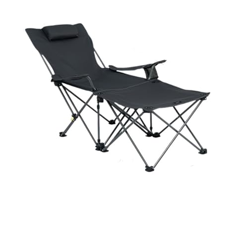 LOCKLGFMCZ Outdoor Camping Trennbarer Loungesessel Klappbare Liegestühle Tragbarer Angelrückenstuhl Liegetisch Hocker Kit Klappstühle(schwarz) von LOCKLGFMCZ