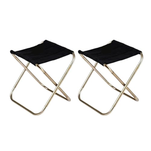 LOCKLGFMCZ Outdoor Camping Ultraleicht Klapp Aluminium Legierung Hocker Tragbare Kompakte Wandern Picknick Angeln Skizzieren Klappstühle(Black x2) von LOCKLGFMCZ