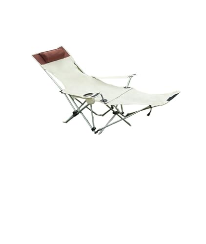 LOCKLGFMCZ Outdoor Klappstuhl Camping Tragbare Liege Haushaltssitz Angeln Hocker Spezielle Strand Stuhl Klappstühle(Off-white -A) von LOCKLGFMCZ