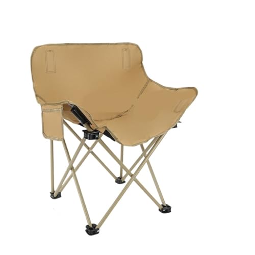 LOCKLGFMCZ Outdoor Klappstuhl Tragbarer Hocker Strand Camping Leichter Klappbarer Runder Mondstuhl Klappstühle(Khaki) von LOCKLGFMCZ