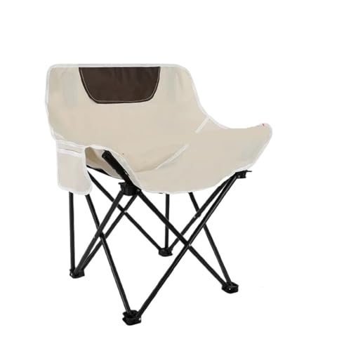 LOCKLGFMCZ Outdoor Klappstuhl Tragbarer Hocker Strand Camping Leichter Klappbarer Runder Mondstuhl Klappstühle(Wit) von LOCKLGFMCZ