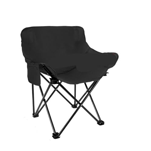 LOCKLGFMCZ Outdoor Klappstuhl Tragbarer Hocker Strand Camping Leichter Klappbarer Runder Mondstuhl Klappstühle(schwarz) von LOCKLGFMCZ