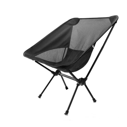 LOCKLGFMCZ Outdoor Moon Chair Camping Klappstuhl Tragbarer Freizeit-Liegestuhl Ultraleichter aus Aluminiumlegierung Klappstühle(schwarz) von LOCKLGFMCZ