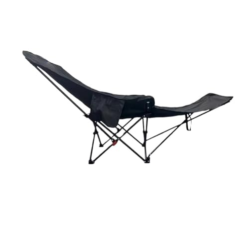 LOCKLGFMCZ Tragbarer Camping-Mondstuhl, Camping-Loungesessel, Klappstuhl for den Außenbereich, Strandstuhl, Büro-Nickerchen mit Beinauflage, Lounge-Sessel Klappstühle(schwarz) von LOCKLGFMCZ