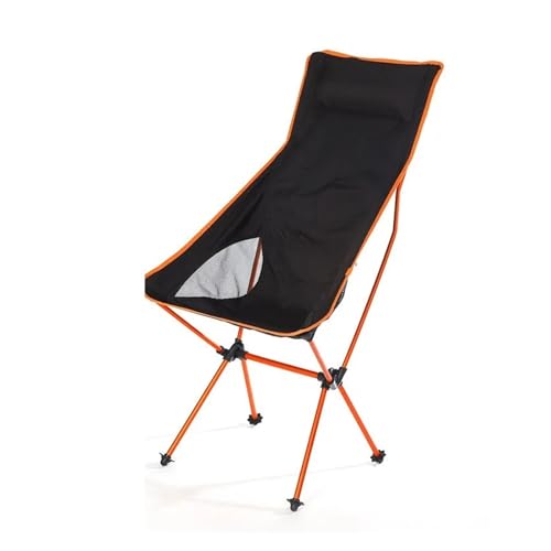 LOCKLGFMCZ Tragbarer Campingstuhl im Freien Oxford-Stoff Klappbarer Campingsitz Angeln BBQ Festival Picknick Strand Ultraleichtstuhl Klappstühle(Orange) von LOCKLGFMCZ