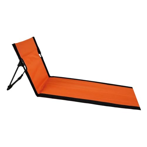 LOCKLGFMCZ Tragbarer Klappsitz ohne Beine, leichter Outdoor-Strandsitz mit Rückenlehne, Campingstuhl, Lazy Lounger for Camping-Wanderungen Klappstühle(Orange) von LOCKLGFMCZ