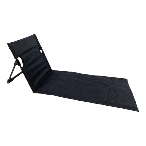 LOCKLGFMCZ Tragbarer Klappsitz ohne Beine, leichter Outdoor-Strandsitz mit Rückenlehne, Campingstuhl, Lazy Lounger for Camping-Wanderungen Klappstühle(schwarz) von LOCKLGFMCZ