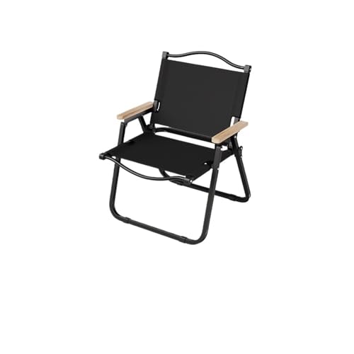 LOCKLGFMCZ Tragbarer Klappstuhl for den Außenbereich, einfacher tragbarer mit Rückenlehne, for Angeln und Camping, Freizeit, Strandstuhl Klappstühle(Black - Medium) von LOCKLGFMCZ