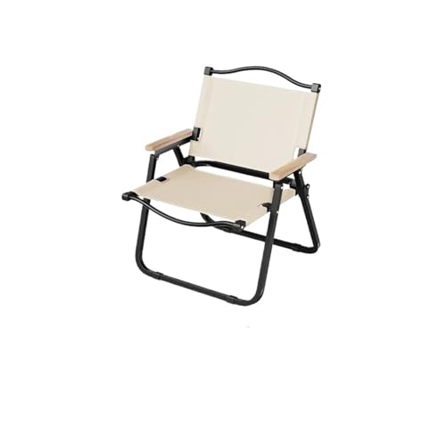 LOCKLGFMCZ Tragbarer Klappstuhl for den Außenbereich, einfacher tragbarer mit Rückenlehne, for Angeln und Camping, Freizeit, Strandstuhl Klappstühle(Khaki - Medium) von LOCKLGFMCZ