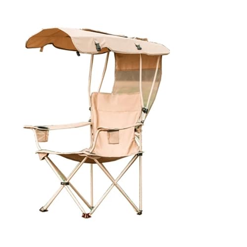 LOCKLGFMCZ Tragbarer Klappstuhl mit Sonnendach, Strandstuhl, Campingstuhl, Rasenstuhl, perfekt for Aktivitäten im Freien, rutschfeste Fußauflage Klappstühle(01) von LOCKLGFMCZ