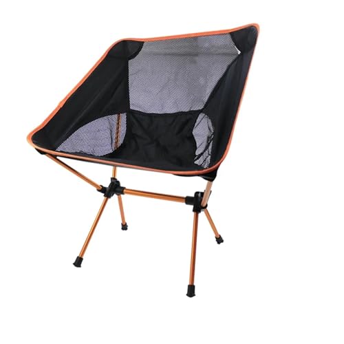 LOCKLGFMCZ Tragbarer Strand-Mondstuhl, Angel-Grill, selbstfahrender, ultraleichter Klappstuhl aus Legierung Klappstühle(Orange) von LOCKLGFMCZ