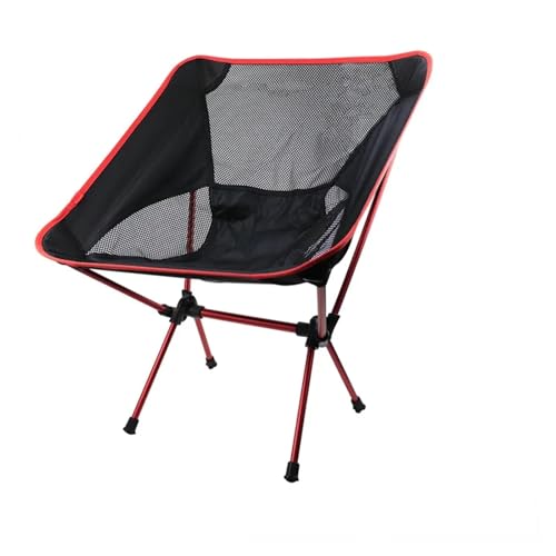 LOCKLGFMCZ Tragbarer Strand-Mondstuhl, Angel-Grill, selbstfahrender, ultraleichter Klappstuhl aus Legierung Klappstühle(Red) von LOCKLGFMCZ