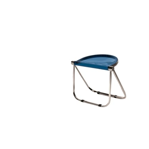 LOCKLGFMCZ Transparenter Klapphocker aus Acryl, platzsparender kompakter Hocker for Couchtische, langlebiger, stilvoller, moderner Acrylstuhl, leicht Klappstühle(Blue) von LOCKLGFMCZ