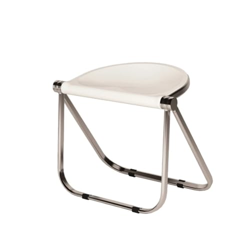 LOCKLGFMCZ Transparenter Klapphocker aus Acryl, platzsparender kompakter Hocker for Couchtische, langlebiger, stilvoller, moderner Acrylstuhl, leicht Klappstühle(Wit) von LOCKLGFMCZ