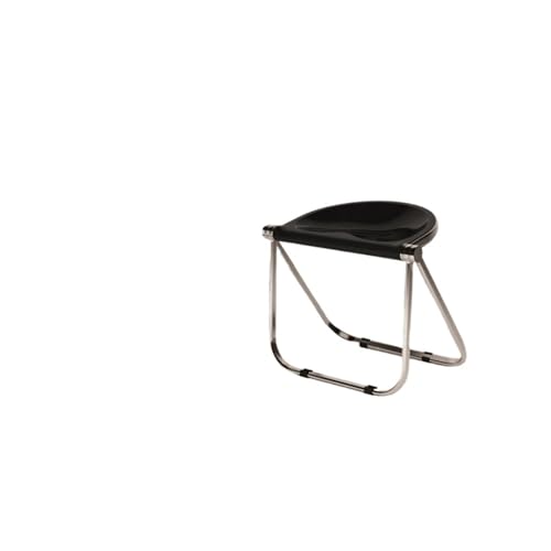 LOCKLGFMCZ Transparenter Klapphocker aus Acryl, platzsparender kompakter Hocker for Couchtische, langlebiger, stilvoller, moderner Acrylstuhl, leicht Klappstühle(schwarz) von LOCKLGFMCZ
