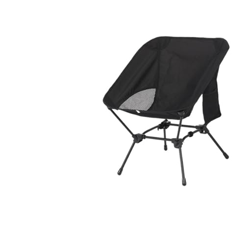 LOCKLGFMCZ Ultraleichter Klappstuhl mit hoher Rückenlehne, Camping-Strandstuhl, Campingstuhl, Liegestuhl, Angelstuhl, Moon Chair Klappstühle(Small Black) von LOCKLGFMCZ