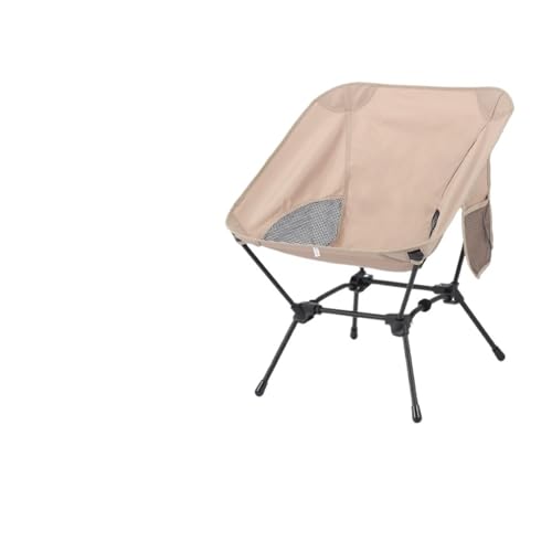 LOCKLGFMCZ Ultraleichter Klappstuhl mit hoher Rückenlehne, Camping-Strandstuhl, Campingstuhl, Liegestuhl, Angelstuhl, Moon Chair Klappstühle(Small sizekhaki) von LOCKLGFMCZ