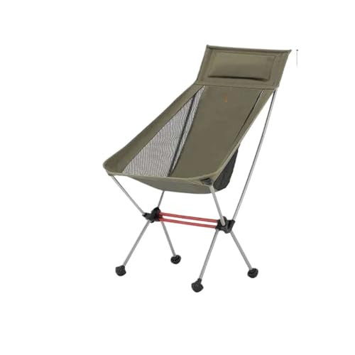 LOCKLGFMCZ Ultraleichter Rückenlehnenstuhl Großer tragbarer Klappstuhl for den Außenbereich Camping Picknickhocker Moon Chair Klappstühle(Green) von LOCKLGFMCZ