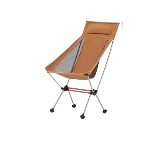 LOCKLGFMCZ Ultraleichter Rückenlehnenstuhl Großer tragbarer Klappstuhl for den Außenbereich Camping Picknickhocker Moon Chair Klappstühle(Orange) von LOCKLGFMCZ