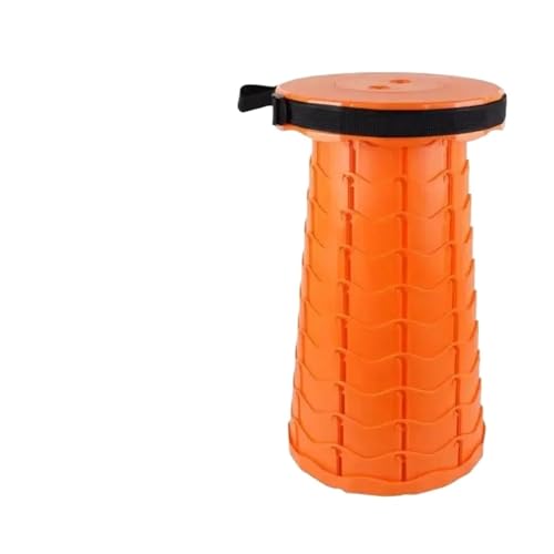 LOCKLGFMCZ Verstellbarer Angelreise-Klappstuhl mit zusätzlicher Höhe for den Außenbereich, tragbarer Teleskophocker, Campingstuhl Klappstühle(Orange) von LOCKLGFMCZ