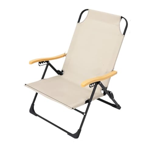 LOCKLGFMCZ Zurück Camping Stuhl 5 Gang Verstellbare Liege Klappbar Outdoor Leicht Tragbar for Strand Angeln Reise Klappstühle(Khaki) von LOCKLGFMCZ