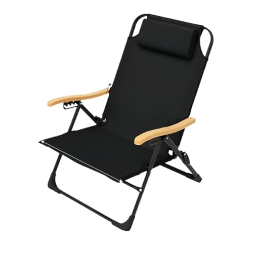 LOCKLGFMCZ Zurück Camping Stuhl 5 Gang Verstellbare Liege Klappbar Outdoor Leicht Tragbar for Strand Angeln Reise Klappstühle(schwarz) von LOCKLGFMCZ