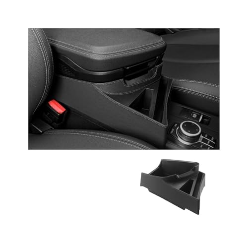 LOCKMEIHUA Für B&MW X1 F48 F49 X2 F39 2016-2022 Autoinnenausstattung Armlehne Organizer Mittelkonsole Zusätzliche Aufbewahrungsbox Armlehnenbezüge für Autos(Black) von LOCKMEIHUA