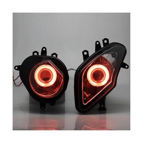 LOCKMEIHUA Motorradscheinwerfer Für B&MW Für S1000RR 2009–2014. Hochhelle Motorradscheinwerfer. Starke Fokussierung Und Große Reichweite. Sichereres Fahren Bei Nacht (Red Angel Eye) von LOCKMEIHUA