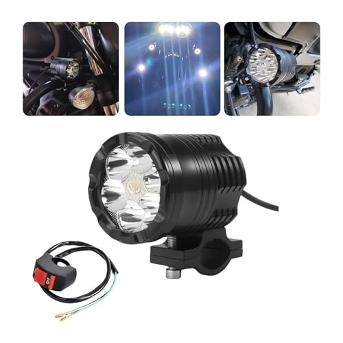 LOCKMEIHUA Motorradscheinwerfer Für H&onda Für NC 700S Shadow VT750 CRF 450 CB400 SF PCX 125 VTX 1800 Spezielle Motorradscheinwerfer Wasserdicht Stoßfest Und Langlebig (B 1 Light and Switch) von LOCKMEIHUA