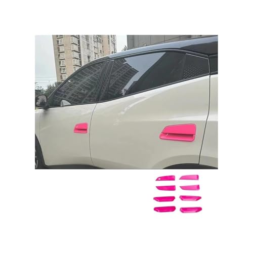 LOCKMEIHUA Türgriffabdeckung Für B&YD Für Seagull Für Dolphin M&ini Surf EQ 2023~2025 LHD Auto Außentürgriff Schutzhülle Anti-Kratz Dekoratives Zubehör (Rose Red 8PCS) von LOCKMEIHUA