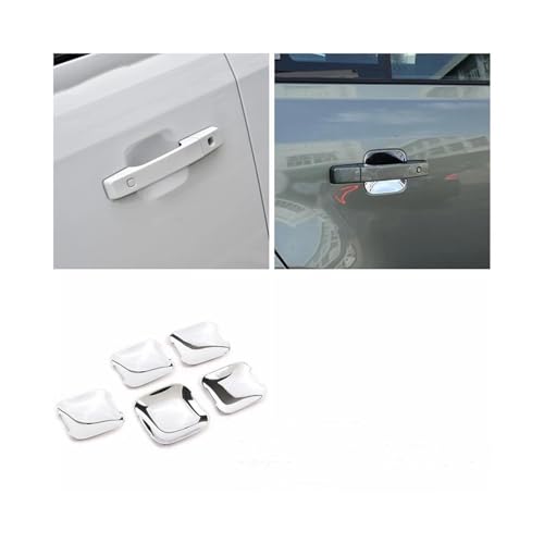 LOCKMEIHUA Türgriffabdeckung Für L*and R*Over Für Defender 110 2020-2022 Autotürgriff Türklinkengriffkappe Und Schüsselabdeckung Verkleidung Chrom/Schwarz Außenzubehör (Model E) von LOCKMEIHUA