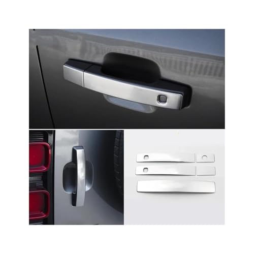 LOCKMEIHUA Türgriffabdeckung Für L*and R*Over Für Defender 90 110 2020-2025 Auto-Styling-Aufkleber Chrom Außentürgriffabdeckung Türgriff Bowl Trim Zubehör (90 Silver) von LOCKMEIHUA