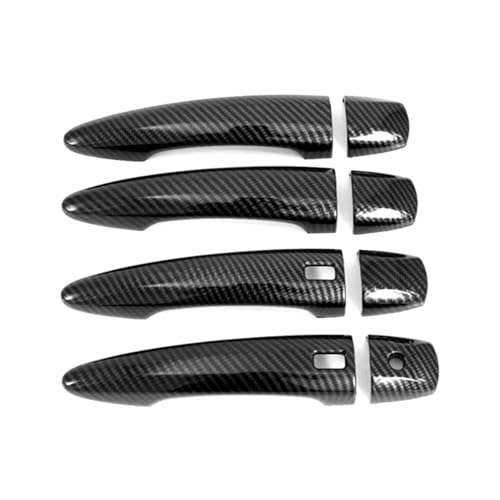 LOCKMEIHUA Türgriffabdeckung Für N&issan Für Sentra Sylphy 2020 2021 2025 Glänzend Schwarz Carbon Faser Türgriff Abdeckung Trim Chrom Silber Auto Dekoration Styling (2 Carbon Fiber) von LOCKMEIHUA